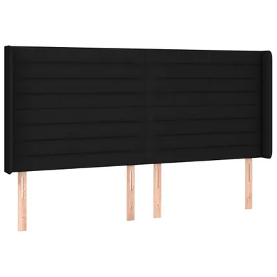 Produktbild von vidaXL Kopfteil mit Ohren Schwarz 183x16x118/128 cm Stoff