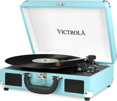 Obrázek produktu pro Victrola VSC-550BT-TRQ, Gramofon s řemínkovým náhonem, Tyrkysová, 3 W, 4 ohm, 6 W, 100 - 240 V