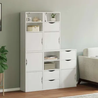 Obrázek produktu pro vidaXL Boční skříňky 5 ks. ODDA White 40x24x79 cm z masivního borovicového dřeva