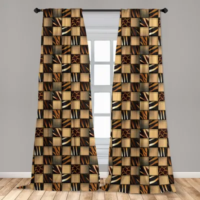 Produktbild von Abakuhaus, Fenstervorhänge, Jeans-Denim-Patchwork, 2-Panel-Set, 150 x 225 cm