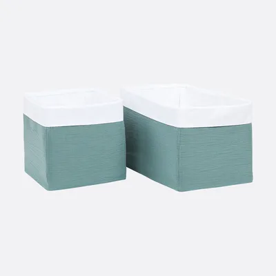 Produktbild von KraftKids Körbchen Musselin nilblau 20 x 20 x 20 cm