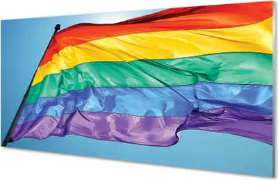 Produktbild von Glasbilder 140x70 Wandkunst bunte Flagge