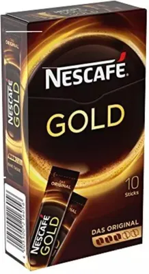 Produktbild von Nescafé Gold, Löslicher Bohnenkaffee, Instantkaffee, Kaffee Sticks, 10 Portionen