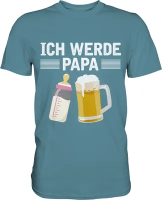 Produktbild von Ich werde Papa Herren Premium T-Shirt – Stone Blue / XXL