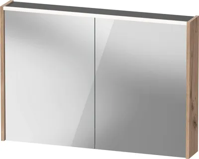 Image de Armoire de toilette Duravit D-Code, prise type F (EU, DE), 2 portes, champ lumineux LED en haut, 1000x700mm, 7 W, DC7107055550000