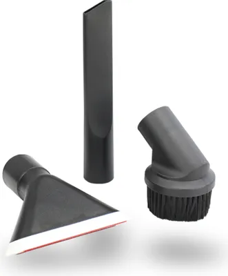 Three vacuum cleaner attachments are displayed against a white background.