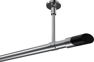 Produktbild von Interdeco Gardinenstange / Vorhangstange Chrom, Typ Sonette Verano (Schräge Bicolor) ohne Ringe, Deckenmontage, 20 mm Ø 1-läufig, 440 cm