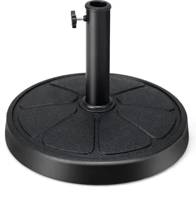 Produktbild von GOPLUS Sonnenschirmständer, Schirmständer für Schirmstöcke 38mm / 48mm, Sonnenschirm Ständer φ 45cm, Sonnenschirm Fuß 14kg, Marktschirmständer aus Harz & Edelstahlrohr, Balkonschirmständer schwarz