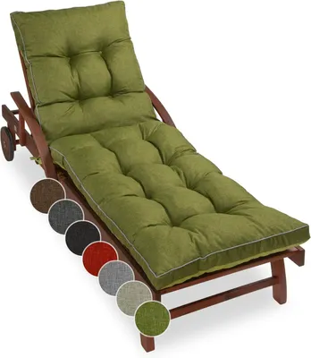 Produktbild von sunnypillow Liegenauflage 200 x 60 - Auflage für Gartenliege extra dick 13cm - Outdoor, wasserdicht, UV Lichtecht - Polster für Sonnenliege - Grün