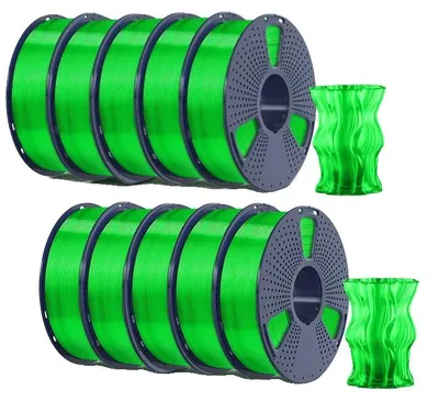 Obrázok produktu pre Filament do 3D tlačiarní, materiál PETG, kompatibilný s FDM tlačiarňami, priehľadná zelená