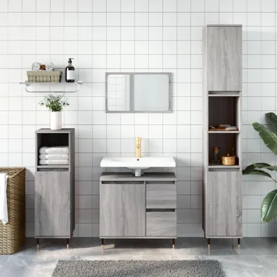 Obrázok produktu pre vidaXL Kúpeľňová skrinka Grey Sonoma 30x30x190 cm Drevo Materiál