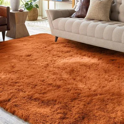 Produktbild von XSIVOD is removed, title is translated and shortened to fit the 50-80 character limitMatte oranje wasbare extra grote zachte moderne tapijten voor woonkamer en slaapkamer