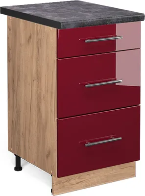 Produktbild von Küchenunterschrank Vicco Fame-Line Bordeaux Hochglanz 50 cm , AP Anthrazit, Model 45610