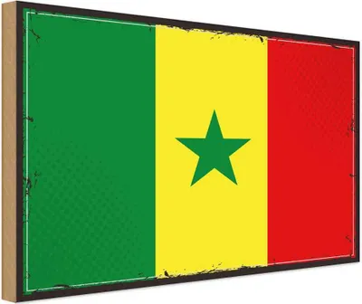 Produktbild von vianmo Holzschild 20x30 cm Senegal Flagge Fahne Wappen