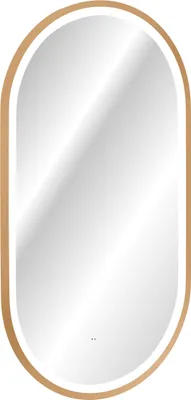 Obrázok produktu pre FURNLUX Nástenné zrkadlo Lustro Zrkadlo sivej farby a zlatej farby 50 cm / Hlavná farba: zlatá / Rozmery: 50 x 90 x 4 cm