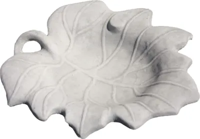 Immagine prodotto di Bellissima vasca per uccelli a forma di foglia in pietra fusa, perfetta per il giardino, la terrazza o il giardino antistante, resistente al gelo e alle intemperie, nuova 9 cm H, PO-1076