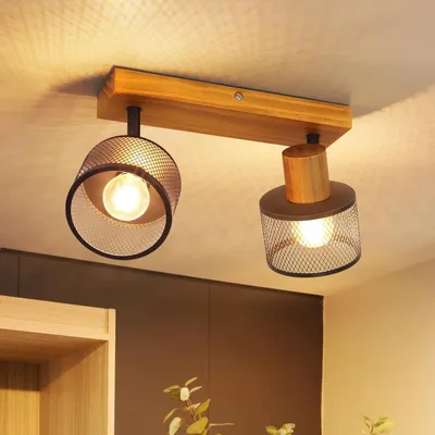 Produktbild von ZMH Deckenstrahler 2 flammig E14 Deckenspots Deckenlampe Schwarz Küchenlampe Metall Spotleuchte Deckenleuchte Spots für Küche Schlafzimmer Wohnzimmer