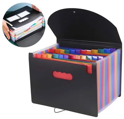 Produktbild von Vuurvaste Kunststoffmap A4 - 25 Fächer - Transparenthüte für Dokumente - Papierorganizer für Büro und Heim