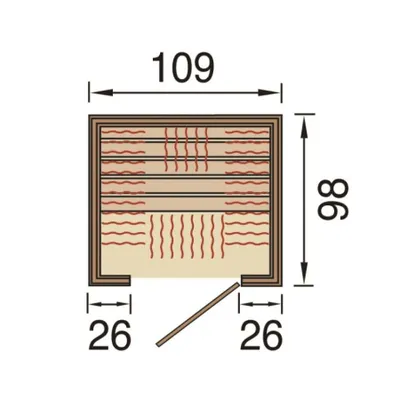 Produktbild von weka Infrarotkabine RANUA 1 x B x T x H  x 109 x 98 x 190