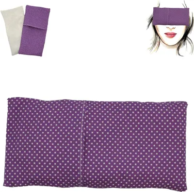 Produktbild von Augenkissen mit Lavendel- und Reisfüllung, dunkelviolett, waschbarer Baumwollbezug, 1 Stück, für Entspannung