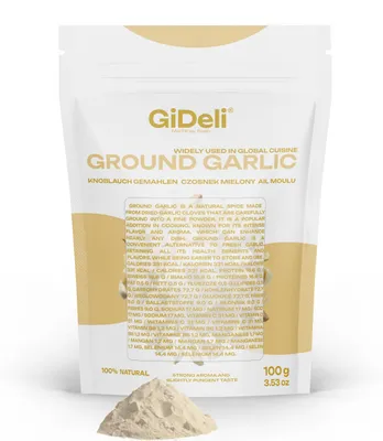 Immagine prodotto di Aglio in polvere macinato 100 g Naturale Carne Verdure Pesce Intenso GiDeli