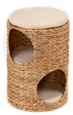 Immagine prodotto di Silvio Design, cestino per gatti, colore naturale, cuscino in lana color avorio, codice prodotto: 21974100