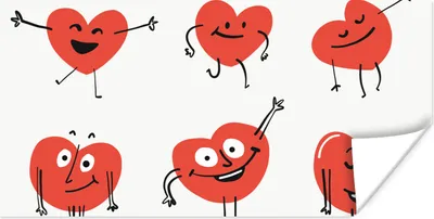 Produktbild von MuchoWow® Poster Eine Illustration von neun Herzen mit Emotionen 160x80 cm - Foto Poster
