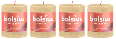 Immagine prodotto di set di 4 candele a colonna - Altezza 8 cm - Diametro 6,8 cm - Rustico - Beige avena