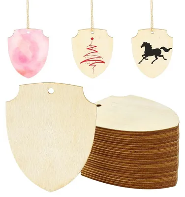 Imagen del producto de 50 láminas de madera para manualidades, de 10 x 8 cm