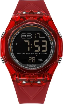 Zdjęcie produktu dla Zegarek cyfrowy męski, sportowy, wodoodporny (50M), z funkcjami: chronograf, podświetlenie, alarm, kalendarz, odporność na wstrząsy, duża tarcza