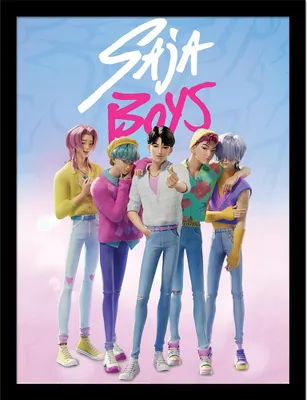 Immagine prodotto di K-Pop Cacciatori di demoni - Poster con cornice, Saja Boys TA14131 (taglia unica) (a colori)