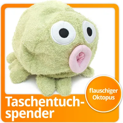 Produktbild von Lustiger Oktopus Kosmetiktuchspender in Grün – Dekorativer Taschentuchspender & kreative Kosmetiktücherbox für Bad, Auto & Kinderzimmer