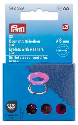 Zdjęcie produktu dla Prym 542529, Zapięcie na nit, Mosiądz, Różowy, Srebrny, Okrągły, Oeko-Tex, 8 mm