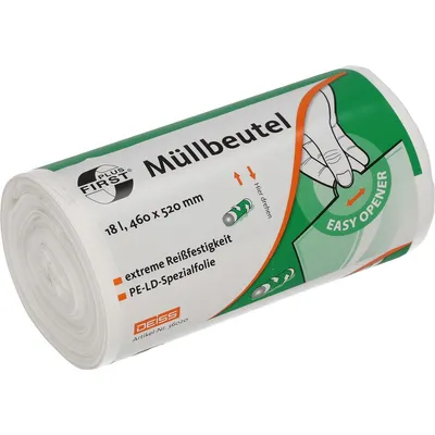 Produktbild von Neutralware Müllsack 46 x 52 cm (B x H) 16µm 18l Polyethylen weiß 50 St./Pack.
