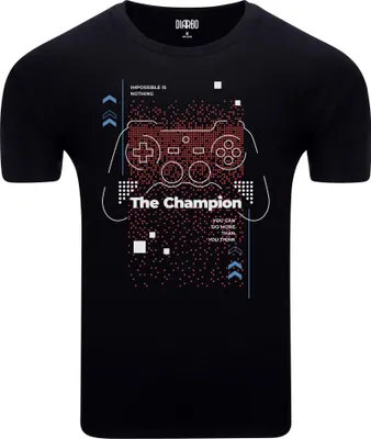 Obrázek produktu pro Diarbo pánské tričko s herním potiskem gamer champion černé velikost L