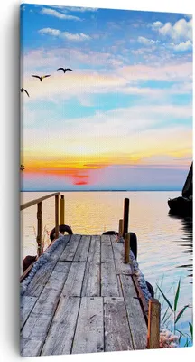 Produktbild von Bild auf Leinwand - Leinwandbild - Brücke See - 55x100cm - Wand Bild - Wanddeko - Wandbilder - Leinwanddruck - Bilder - Kunstdruck - Wanddekoration - Leinwand bilder - Wandkunst - PA55x100-4115