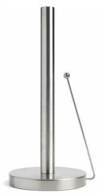 Image de Porte-rouleau de cuisine sur pied - Porte-rouleau avec bras anti-roulement - Porte-rouleau robuste sans perçage - Porte-rouleau de cuisine moderne pour rouleaux standard (argent)