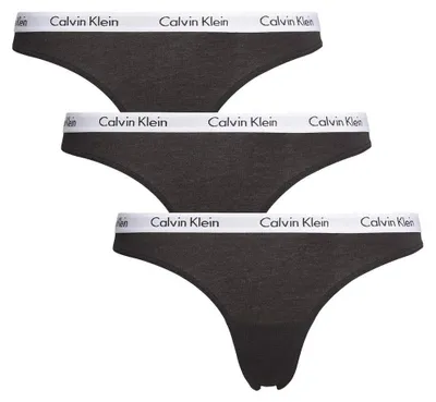 Produktbild von Calvin Klein Damen 3er Pack Strings Tangas, Schwarz (Black), L