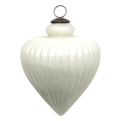 Produktbild von Clayre & Eef Weihnachtskugel XL Ø 17 cm Weiß Glas