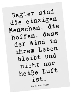 Produktbild von Mr. & Mrs. Panda Postkarte Spruch Segeln Lebenswind - Weiß - Geschenk, Freiheit, Wassersport, Teamsport, Sportler Geschenke, Fotokarte, Grußkarte, Wind, Teamarbeit