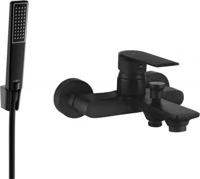 Produktbild von Mexen Royo R72 Wannenbatterie mit Brausegarnitur, Schwarz - 7223R72-70