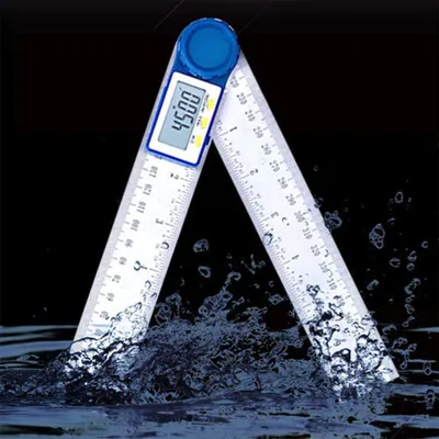 Produktbild von Digitaler Winkelmesser, 200 mm, 7 Zoll, Winkelmesser, Lineal, Neigungsmesser, Goniometer, Wasserwaage, elektronisches Messgerät