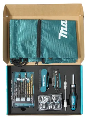 Productafbeelding van Makita Gereedschapsset, 29-delig: Boorset, bitset, doppen, schroevendraaiers, klapmes