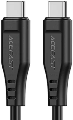 Obrázok produktu pre Acefast – dátový kábel Type-C na Type-C, 60 W, 3 A, 480 Mb/s, rýchle nabíjanie, 1,2 m – čierny