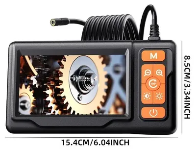 Produktbild von Industrie-Endoskopkamera 8 mm mit 4,3-Zoll-IPS-Display, 1080P, 5 m Kabel, IP67, 8 LED-Leuchten, 2600 mAh Akku