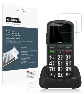Produktbild von 2x Schutzfolie für Uleway Seniorenhandy - Anti-Shock 9H Folie dipos Glass Kunststoffglas