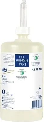 Zdjęcie produktu dla Tork 420810, Skóra, Mydło w płynie, Przeciwbakteryjny, Żółty, 1000 ml, 92 mm