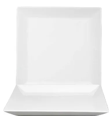 Image de Kimi White Teller, forme plate et carrée, 24 cm - lot de 6