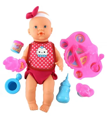 Immagine prodotto di pozzanghera e bicchiere con accessori 40 cm bambina rosa 9 pezzi