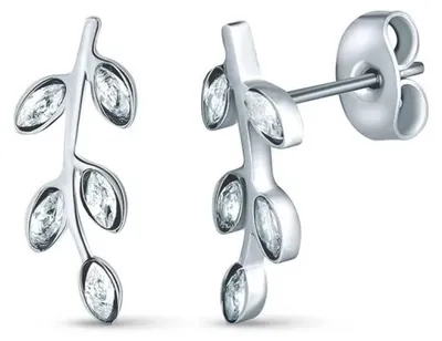 Immagine prodotto di Orecchini in acciaio con zirconi, modello Zotie, color argento